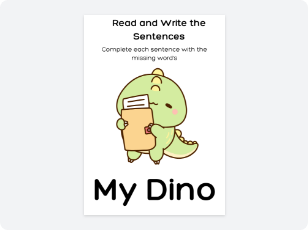 My Dino” Read and Write Sentences Worksheet